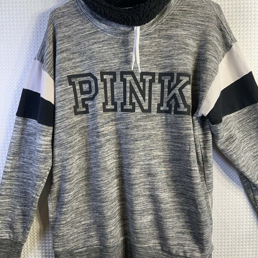 Victoria's Secret PINK Sequin Bling Color Block Cowl Neck Pullover Hoodie